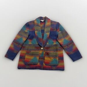 VTG Starfire Wool Blend SZ 16 Jacket Southwestern Blanket Style Western